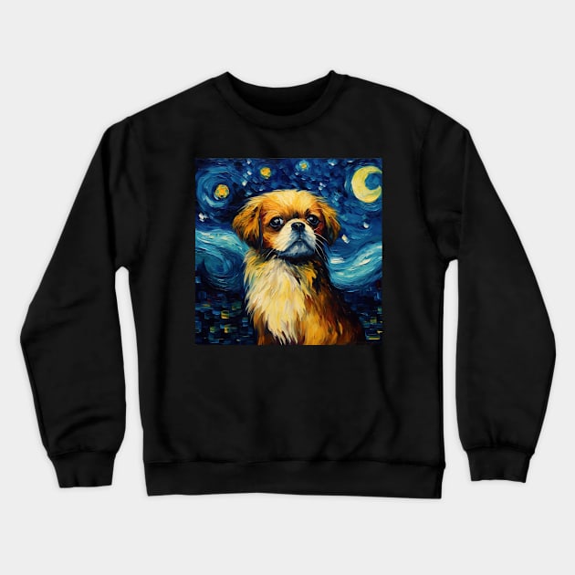 Tibetan Spaniel Night Crewneck Sweatshirt by NatashaCuteShop